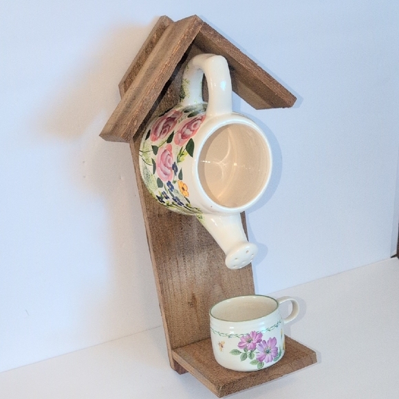 Rustic Wooden Handcrafted Bird Feeder April Showers Bring May Flowers - Picture 2 of 16